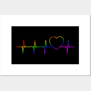 Lgbt Heartbeat Ekg Gay Lesbian Posters and Art